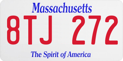 MA license plate 8TJ272