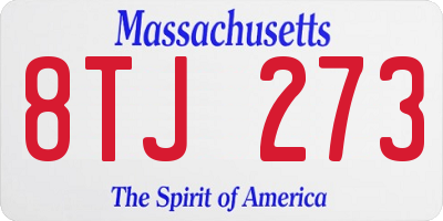 MA license plate 8TJ273