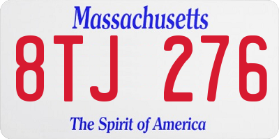 MA license plate 8TJ276