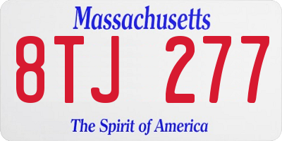 MA license plate 8TJ277