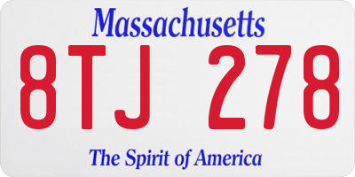 MA license plate 8TJ278