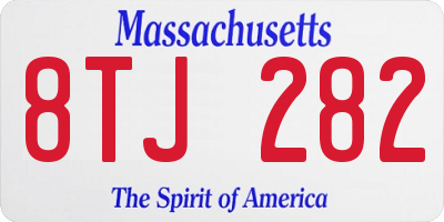 MA license plate 8TJ282