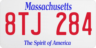 MA license plate 8TJ284