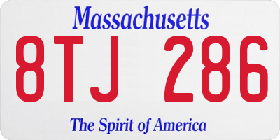 MA license plate 8TJ286
