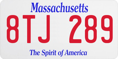 MA license plate 8TJ289