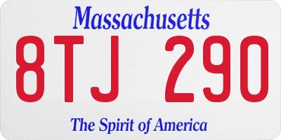 MA license plate 8TJ290