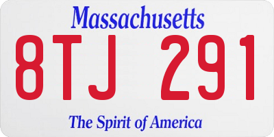 MA license plate 8TJ291