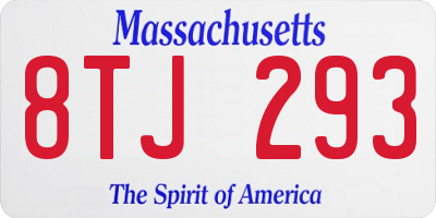 MA license plate 8TJ293