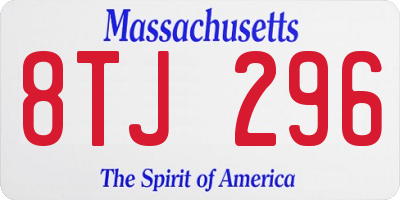 MA license plate 8TJ296