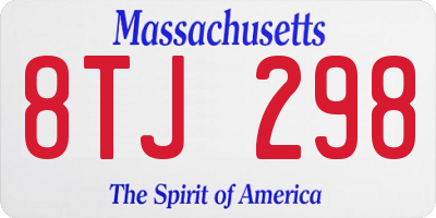 MA license plate 8TJ298