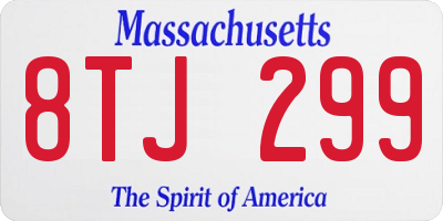 MA license plate 8TJ299