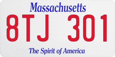 MA license plate 8TJ301