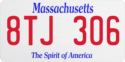 MA license plate 8TJ306