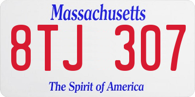 MA license plate 8TJ307