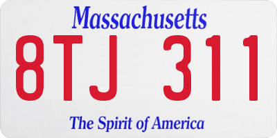 MA license plate 8TJ311