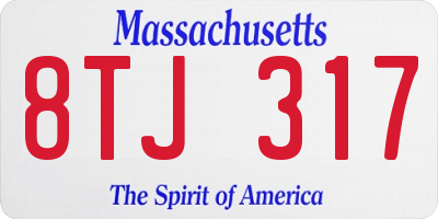 MA license plate 8TJ317