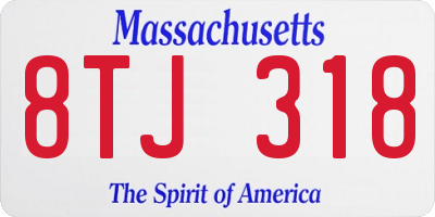 MA license plate 8TJ318