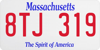 MA license plate 8TJ319