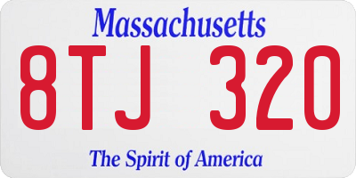 MA license plate 8TJ320