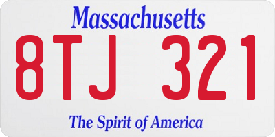 MA license plate 8TJ321