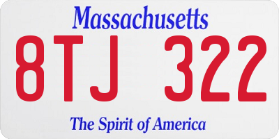 MA license plate 8TJ322