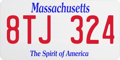 MA license plate 8TJ324