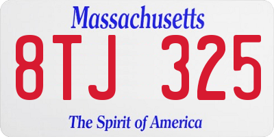 MA license plate 8TJ325