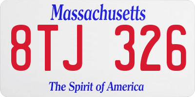 MA license plate 8TJ326