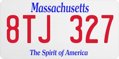 MA license plate 8TJ327