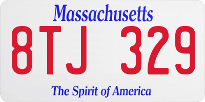 MA license plate 8TJ329