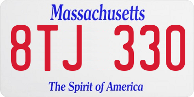MA license plate 8TJ330