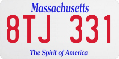 MA license plate 8TJ331