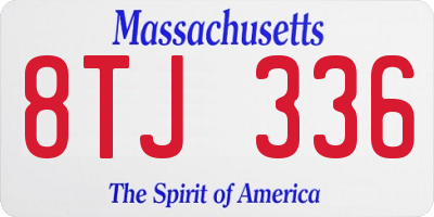 MA license plate 8TJ336