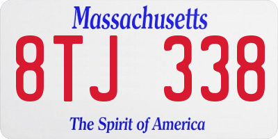 MA license plate 8TJ338