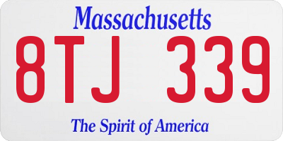 MA license plate 8TJ339