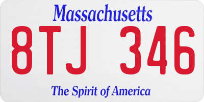 MA license plate 8TJ346