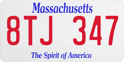 MA license plate 8TJ347