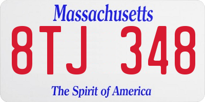 MA license plate 8TJ348