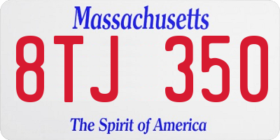 MA license plate 8TJ350