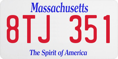 MA license plate 8TJ351