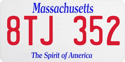 MA license plate 8TJ352