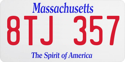 MA license plate 8TJ357