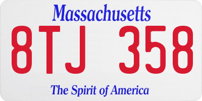 MA license plate 8TJ358