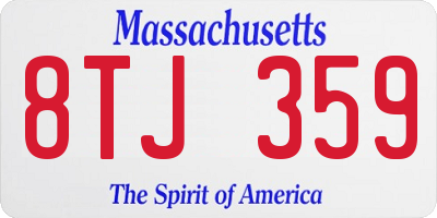 MA license plate 8TJ359