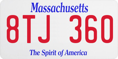 MA license plate 8TJ360