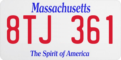MA license plate 8TJ361