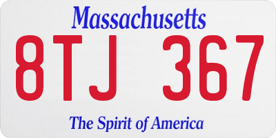 MA license plate 8TJ367