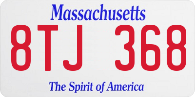 MA license plate 8TJ368