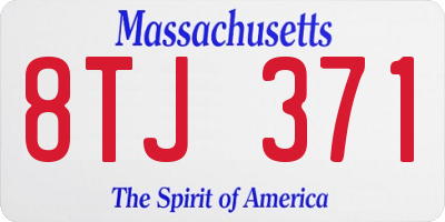 MA license plate 8TJ371