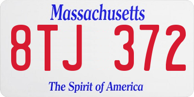 MA license plate 8TJ372